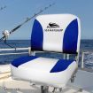 Set of 2 Swivel Folding Boat Seats - White Blue