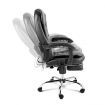 Artiss 8 Point Massage Office Chair PU Leather Footrest Black