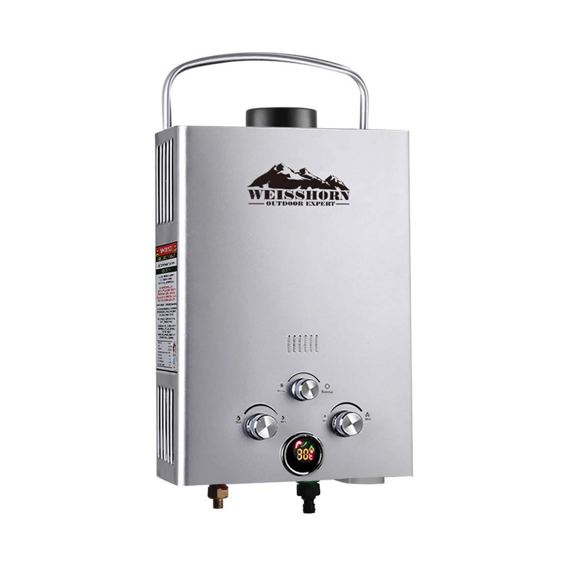 Weisshorn Outdoor Gas Water Heater - Silver
