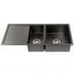 Cefito Kitchen Sink 100X45CM Stainless Steel Basin Double Bowl Nano Black