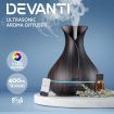 400ml 4-in-1 Aroma Diffuser with Remote Control - Dark Wood