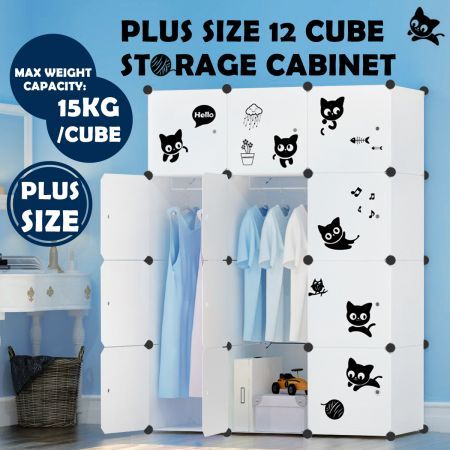 Diy 12 Cube Wardrobe Storage Cabinet Cupboard Organiser Toy