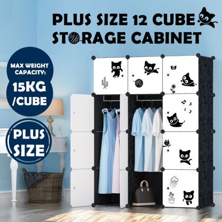Diy 12 Cube Wardrobe Storage Cabinet Cupboard Organiser Toy