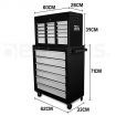 15 Drawer Tool Box Cabinet - Black/Silver