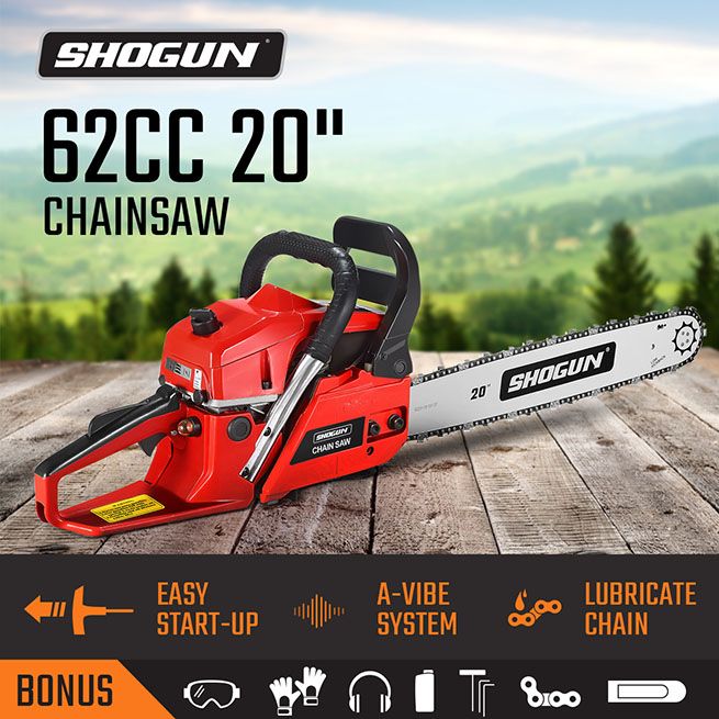 SHOGUN 62cc Petrol Commercial Chainsaw 20" Tree Pruning Arborist Cut Chain Saw eBay
