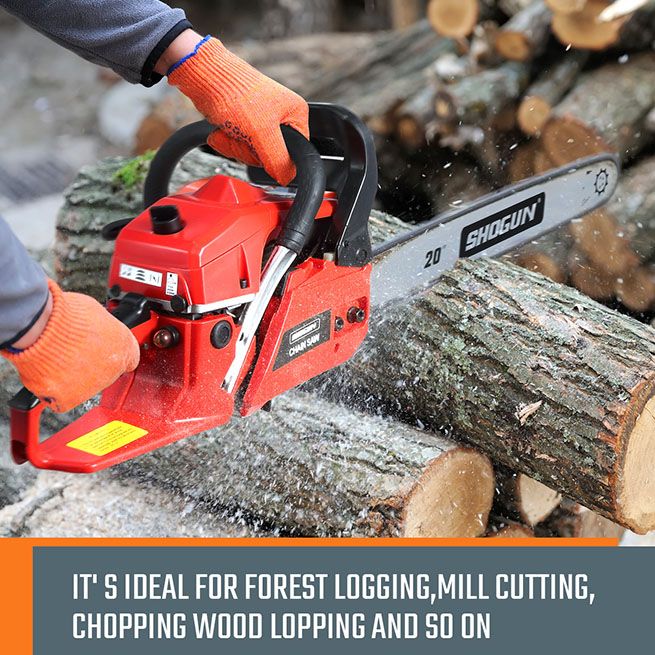 SHOGUN 62cc Petrol Commercial Chainsaw 2Stroke 20" Bar Pruning Chain