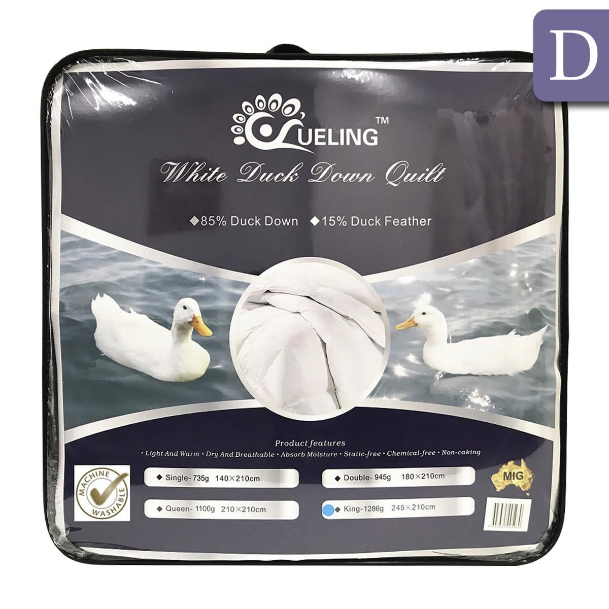 85/15 Duck Down Quilt Double