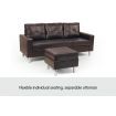 Corner Sofa Couch with Chaise - Brown