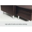 Corner Sofa Couch with Chaise - Brown