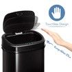 68L Motion Sensor Bin Automatic Touchless Stainless Steel Kitchen Waste Rubbish Trash Can - Black