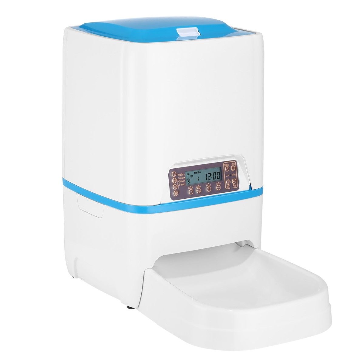 6L Automatic Dog Pet Feeder Timed Auto Pet Cat Food Dispenser w/Voice