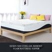 Cool Gel Topper Memory Foam Mattress Topper 8cm Queen Bedding W/Bamboo Cover