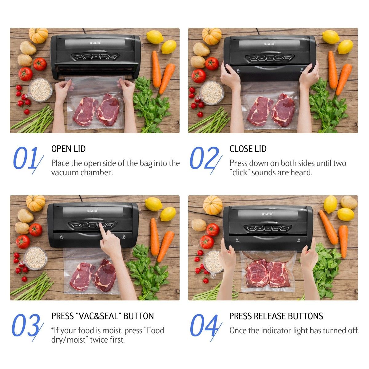 Maxkon Vacuum Sealer Machine Food Storage Packaging Saver w/Bag Roll