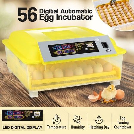 56 Egg Incubator Fully Automatic Turning Chicken Duck Poultry Egg Turner Hatcher
