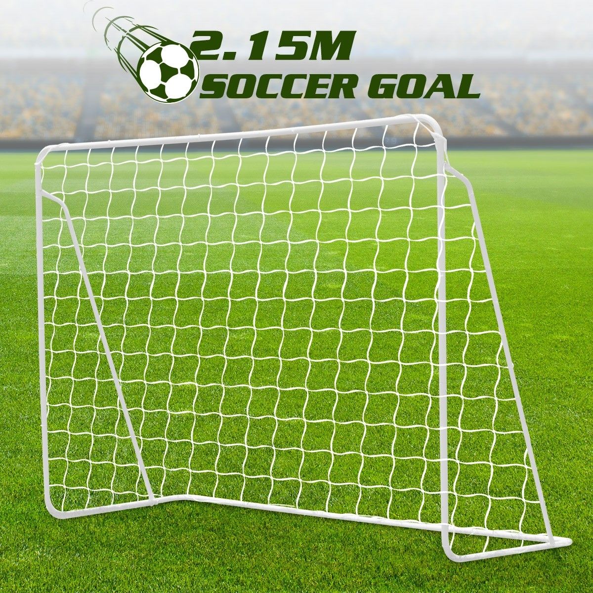 215CM Metal Soccer Goal Portable Football Net Frame Backyard Park
