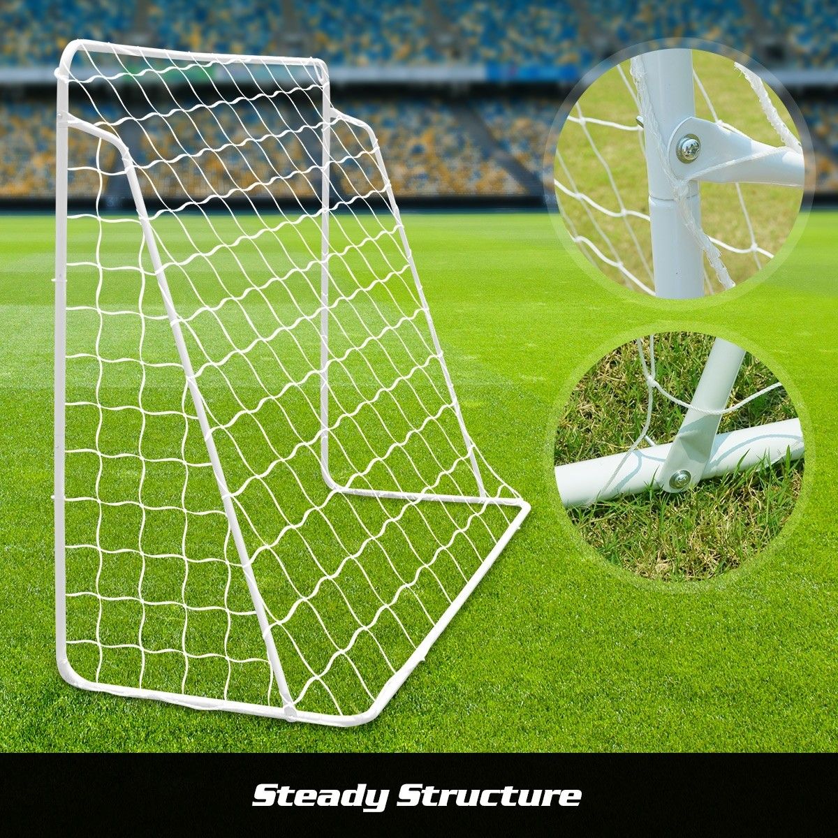 215CM Metal Soccer Goal Portable Football Net Frame Backyard Park