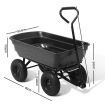 75L Garden Dump Cart with 85 Degree Tipping Angle - Black