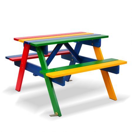 Kids Wooden Picnic Bench Set - Vivid Colour