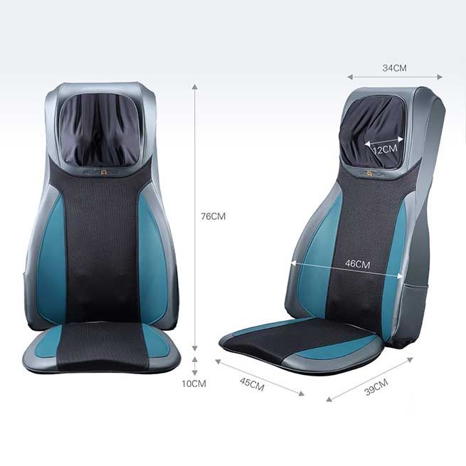 Full Body Neck Back Massager Shiatsu Massage Chair Car Seat Cushion - Blue