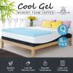 Cool Gel Topper Memory Foam Mattress Topper 8cm Queen Bedding W/Bamboo Cover