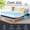 Cool Gel Topper Memory Foam Mattress Topper 8cm Double Bedding W/ Bamboo Cover