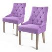 2X French Provincial Dining Chair Oak Leg AMOUR VIOLET