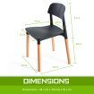 2X Retro Belloch Stackable Dining Cafe Chair BLACK