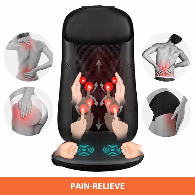 Back Neck Car Seat Massager Pad Full Body Shiatsu Massage Chair Cushion Black Crazy Sales