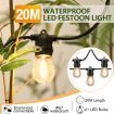 20M Waterproof LED Festoon String Lights w/21 Bulbs