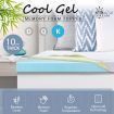 King Size Cool Gel Memory Foam Mattress Topper 10cm Underlay Bamboo Cover