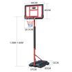 Genki 1.05-1.65m Kid Portable Basketball Hoop Stand Backboard Net Ring Ball Set