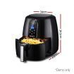 7L Oil Free Air Fryer with Food Divider - Black