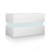 Bedside Table 2-Drawer Side Nightstand High Gloss Modern Bedroom Cabinet - White