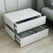 Bedside Table 2-Drawer Side Nightstand High Gloss Modern Bedroom Cabinet - White