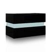 Bedside Table 2-Drawer Side Nightstand High Gloss Modern Bedroom Cabinet - Black