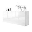 Modern Sideboard Buffet High Gloss Storage Cabinet 4 Doors Cupboard Table - White