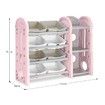 Kids Toy Organiser Box Storage Display Shelf Plastic Toy Bin Book Rack Cabinet - Pink