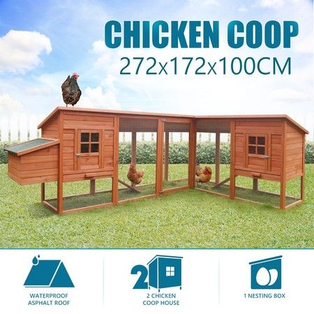 272m Extra Large Chicken Coop Run Rabbit Hutch Guinea Pig Cage Duck Hen House