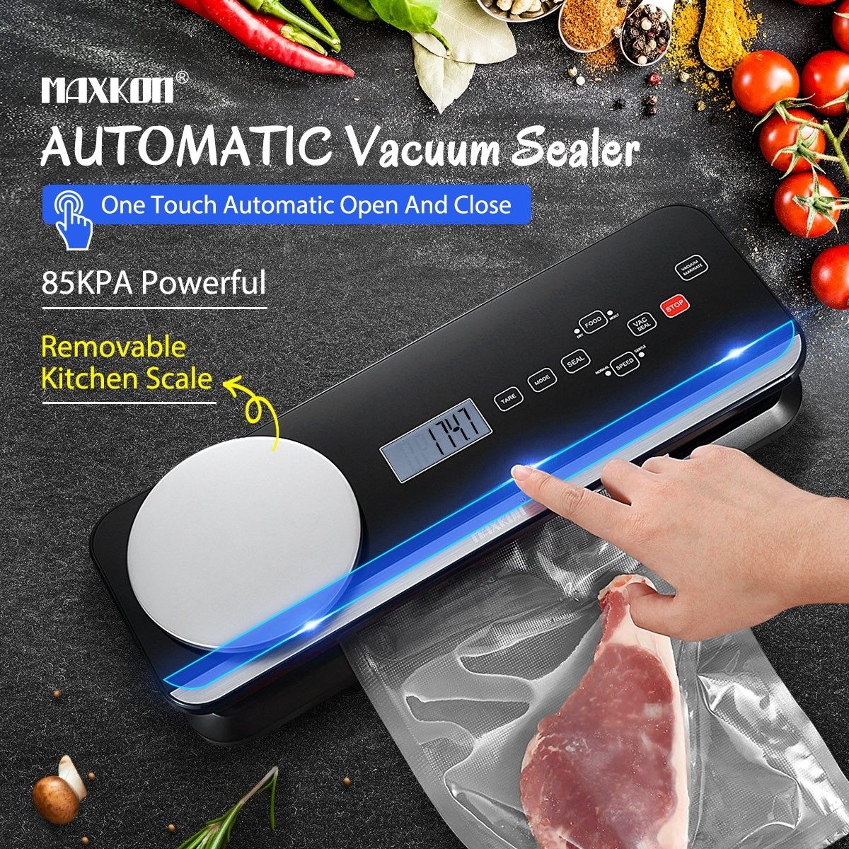 Maxkon Automatic Vacuum Sealer Food Saver Machine With Kitchen Scale