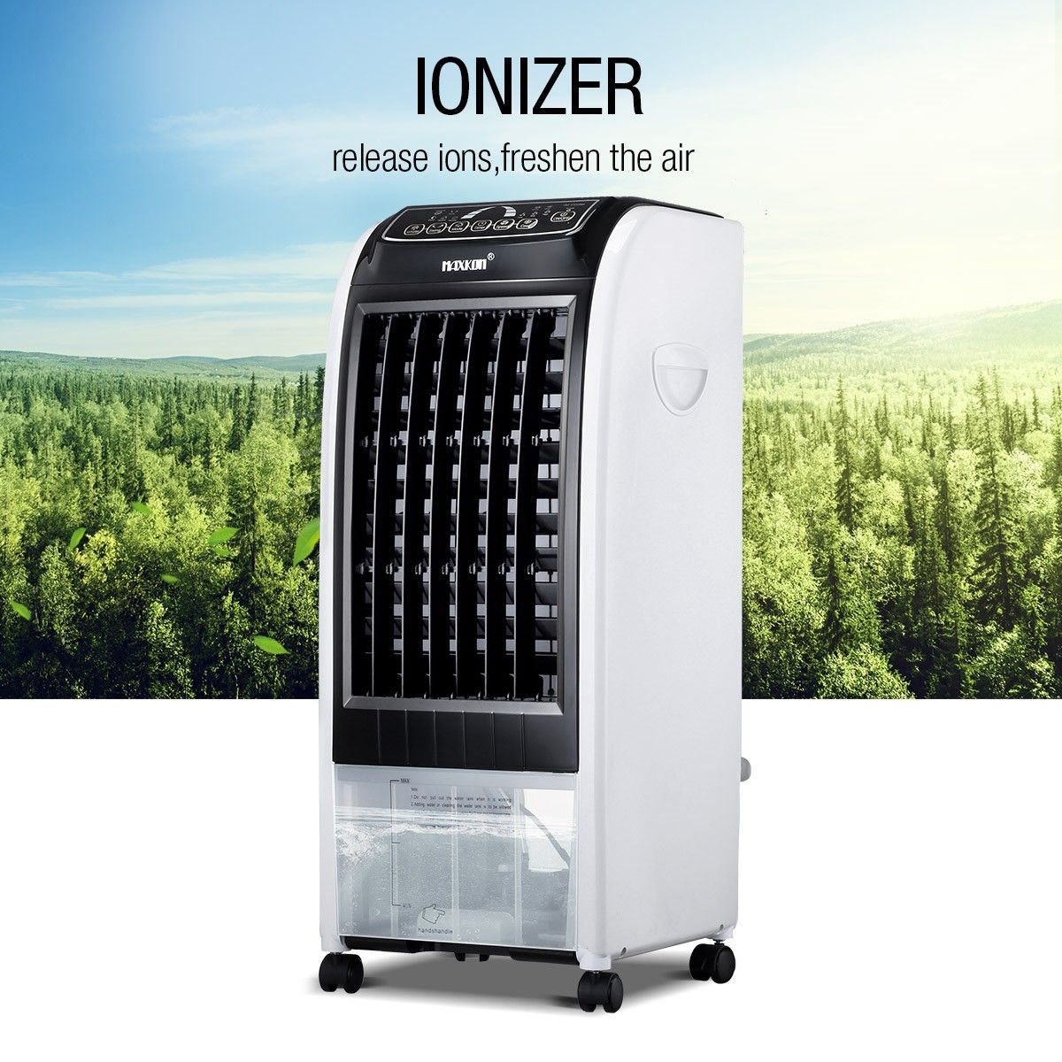 MAXKON 7L Evaporative Air Cooler Quiet Fan Ionizer Button 3 Modes W