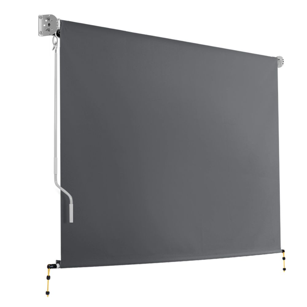 3m X 2.5m Retractable Roll Down Awning - Grey