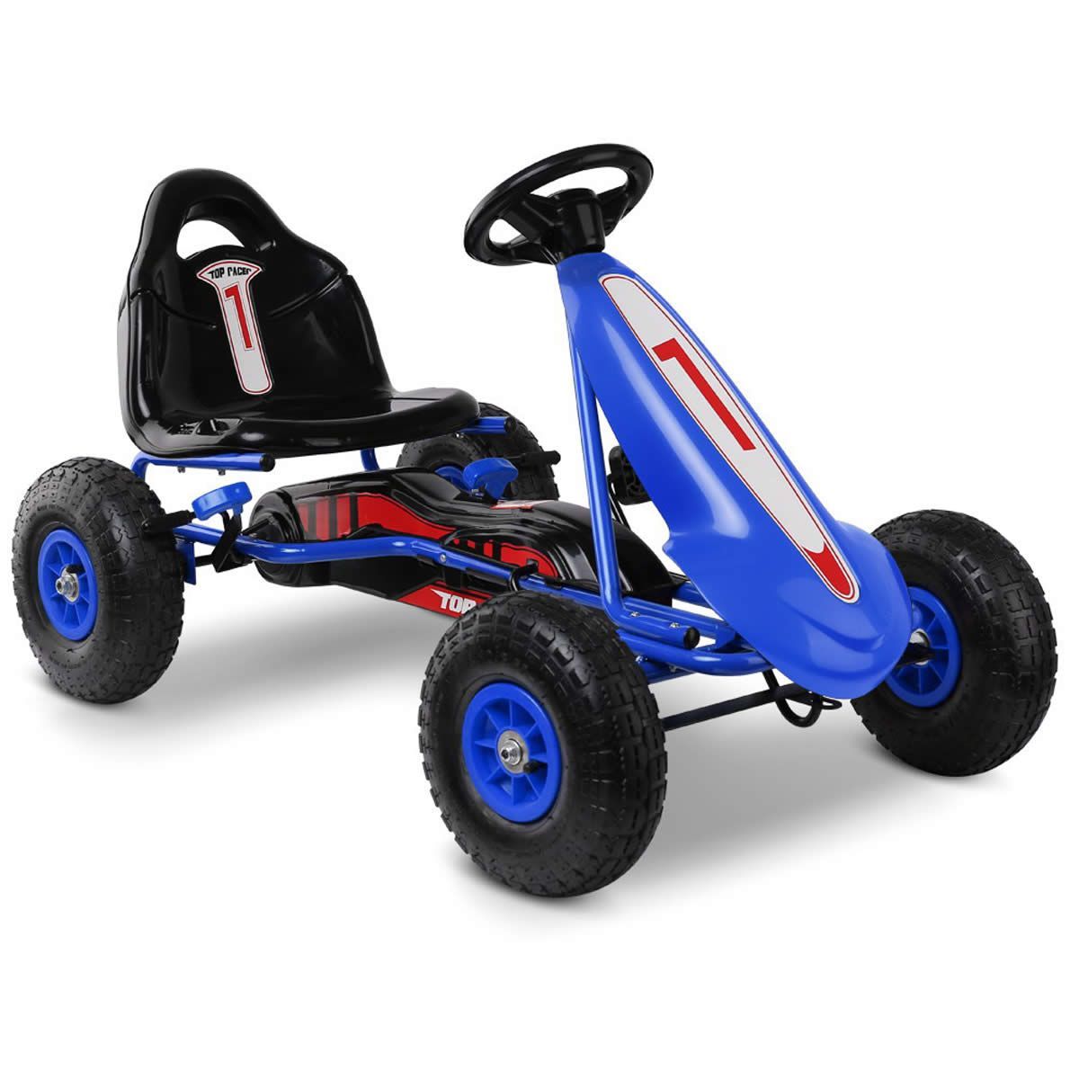 Rigo Kids Pedal Go Kart Ride On Toys Racing Car Adjustable Seat Blue