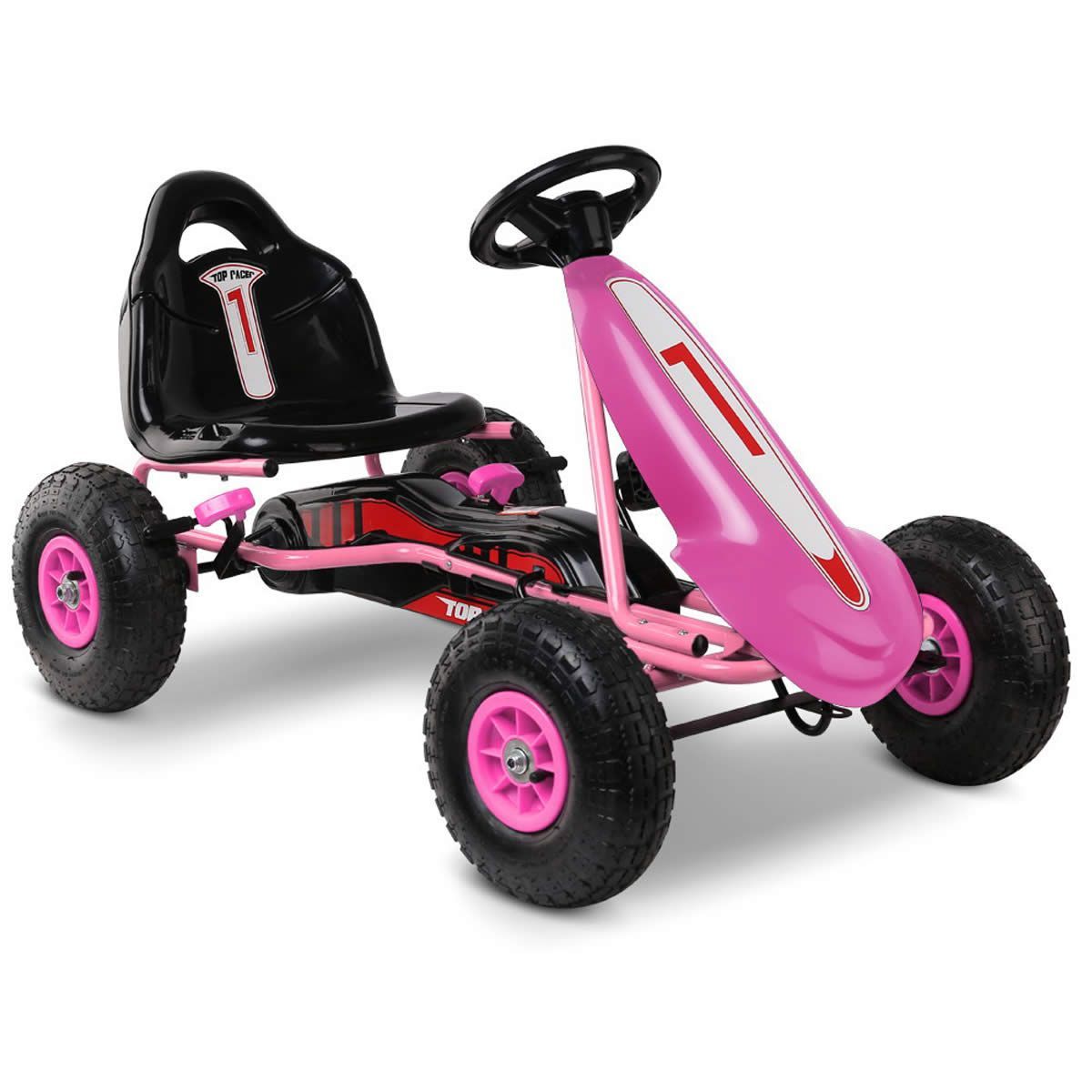 Rigo Kids Pedal Go Kart Ride On Toys Racing Car Adjustable Seat Pink