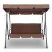 Gardeon Outdoor Swing Chair Garden Bench Furniture Canopy 3 Seater Coffee