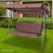 Gardeon Outdoor Swing Chair Garden Bench Furniture Canopy 3 Seater Coffee