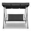 Gardeon Outdoor Swing Chair Garden Bench Furniture Canopy 3 Seater Black