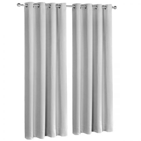 Set Of 2 Blockout Curtains 180cm X 230cm Light Grey Crazy Sales