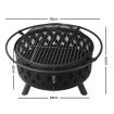 Grillz Fire Pit BBQ Grill 82cm