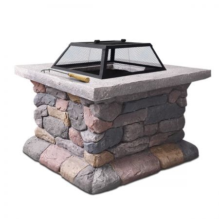 Outdoor Faux Stone Fire Pit Table Crazy Sales