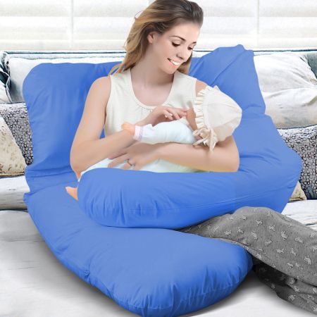 Pregnancy Nursing Sleeping Body Support Maternity Pillow - Sky Blue